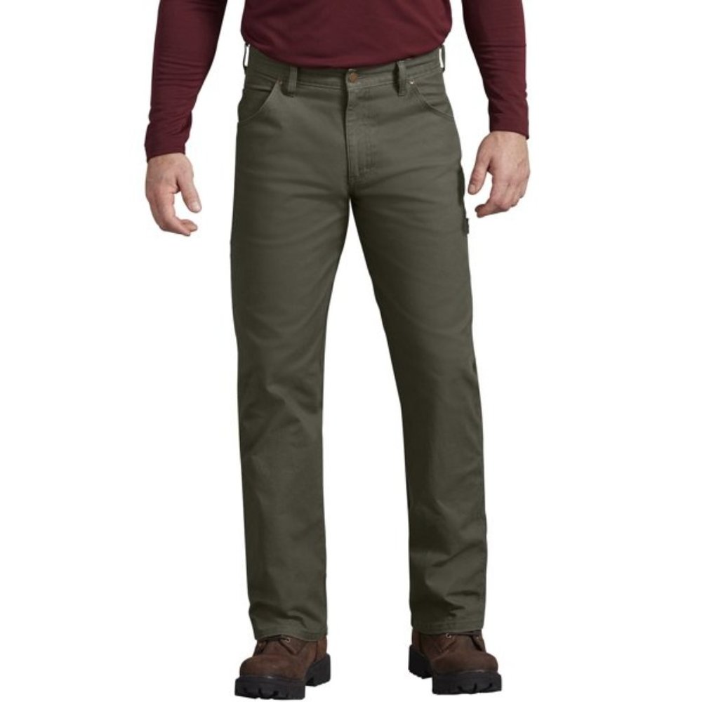 Genuine Dickies Men's Flex Duck Utility Jean RINSED MOSS GREEN 44x30-32